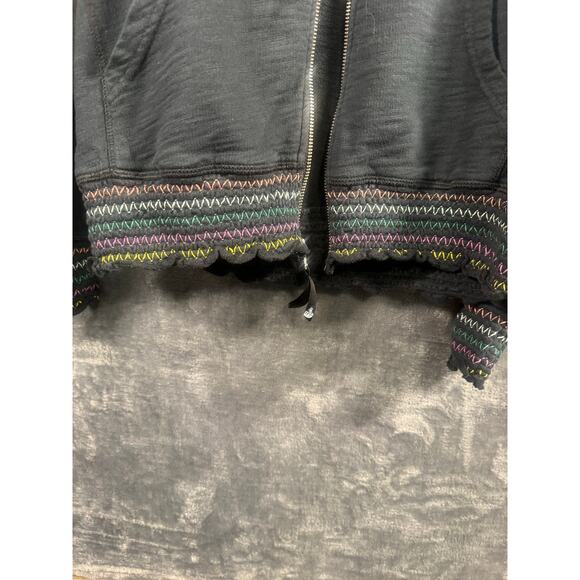 VTG Y2K The North Face Women’s Embroidered Hem/Cuff Full Zip Hoodie Large Black - Picture 8 of 11